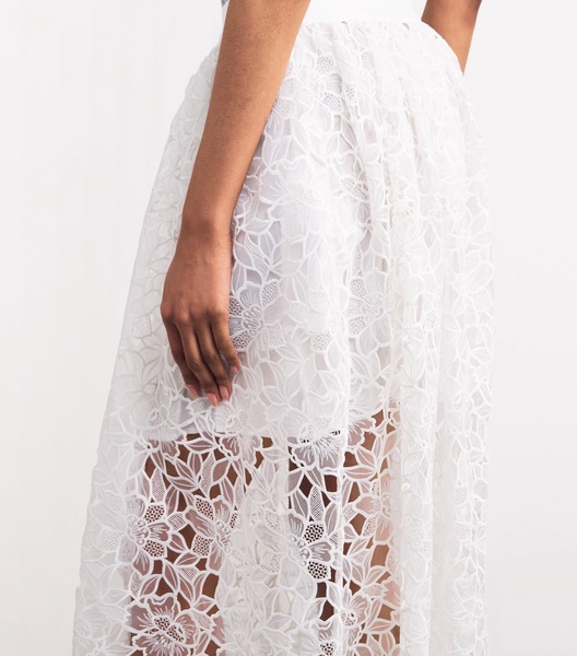 Cotton Crochet Maxi Skirt
