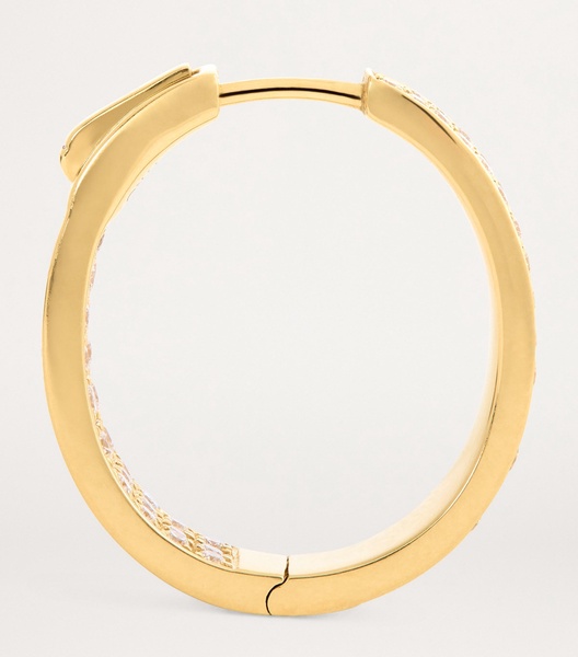 Yellow Gold and Diamond Hoop Earrings