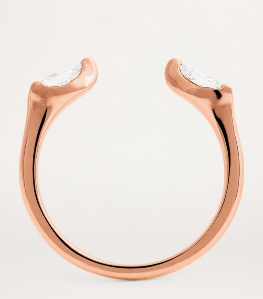 Rose Gold and Diamond Orbit Ring (Size 6)