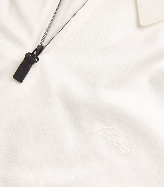 Cotton Zip-Up Polo Shirt
