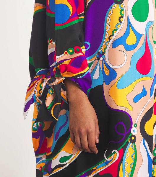 Orchidee Print Kaftan Maxi Dress