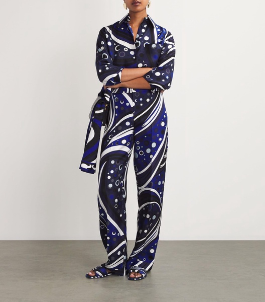 Silk Fontane Wide-Leg Trousers