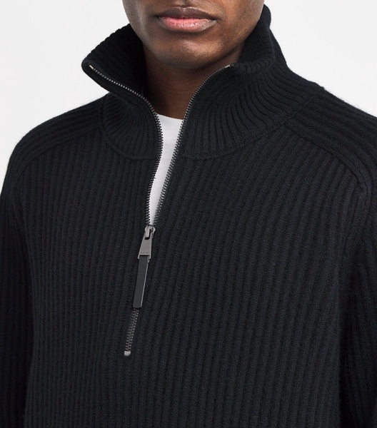 Cashmere-Blend Half-Zip Henry Sweater