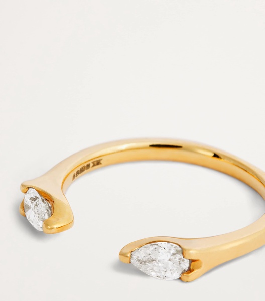 Yellow Gold and Diamond Orbit Ring