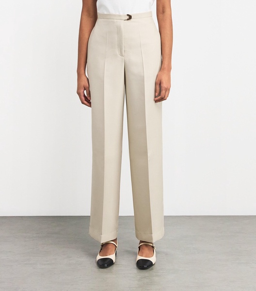 Wool-Stretch Wide-Leg Amanda Trousers
