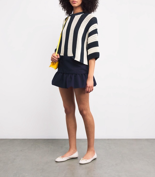 Cotton-Blend Striped Sweater