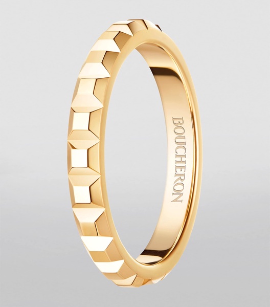 Yellow Gold Clou de Paris Wedding Band