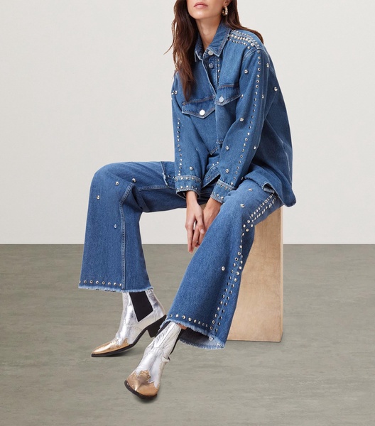 Studded Blake Wide-Leg Jeans