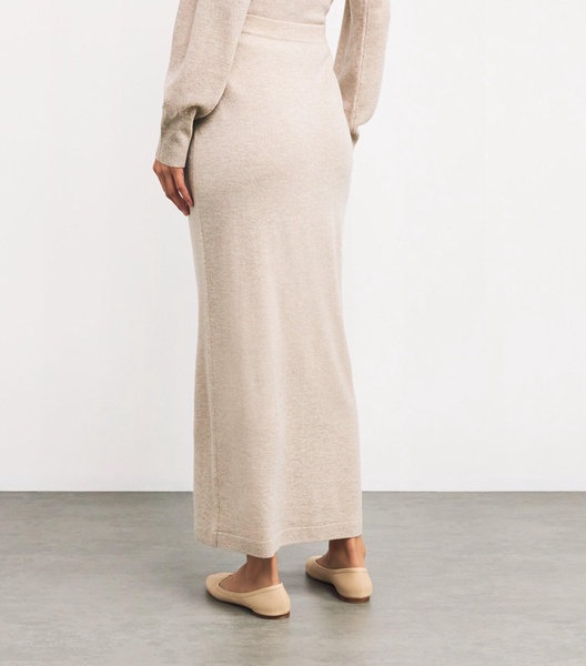 Wool-Cashmere Buttoned Maxi Skirt