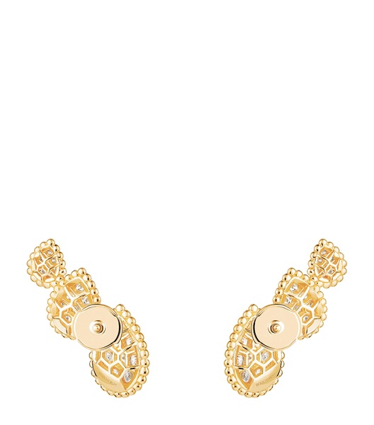 Yellow Gold and Diamond Serpent Bohème Three Motifs Earrings