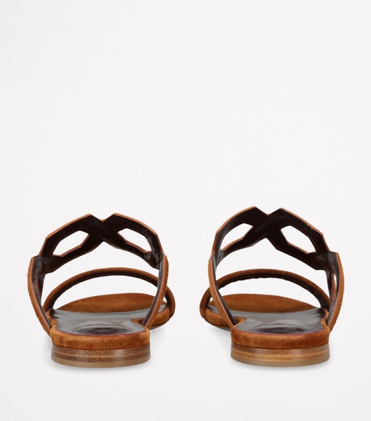 Suede Cut-Out Sandals