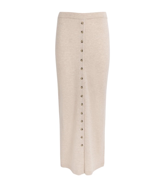 Wool-Cashmere Buttoned Maxi Skirt