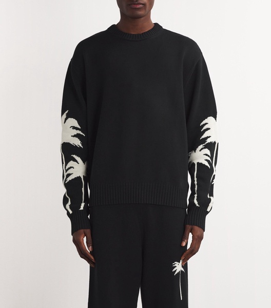 Cotton-Merino Wool Palm Sweater