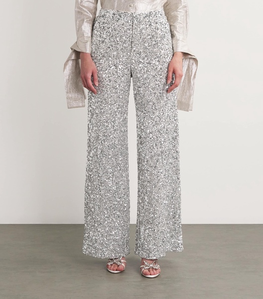 Sequinned Mame Wide-Leg Trousers