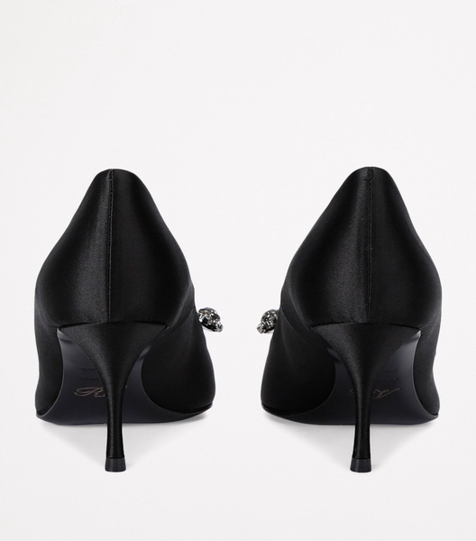 Satin Embellished Efflorescence Pumps 65