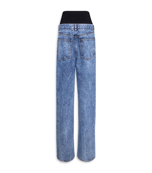 Knit-Waist Straight Jeans
