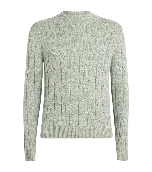 Cashmere-Silk-Blend Cable-Knit Sweater