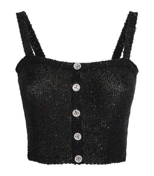 Knitted Sequin Crop Top