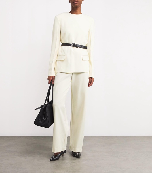 Bead-Detail Elasticated-Waist Trousers