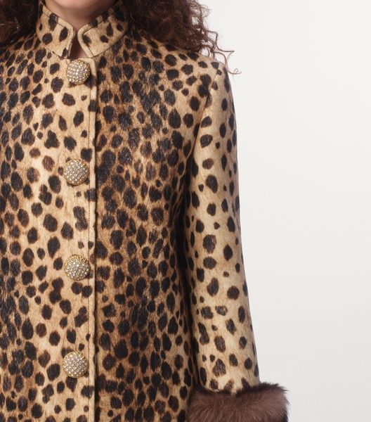 Wool Animal Print Coat