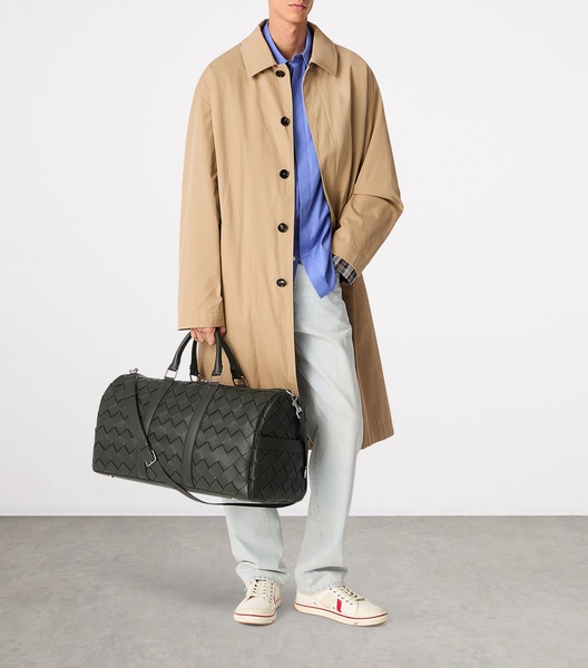 Leather Intrecciato Cabin Duffle Bag
