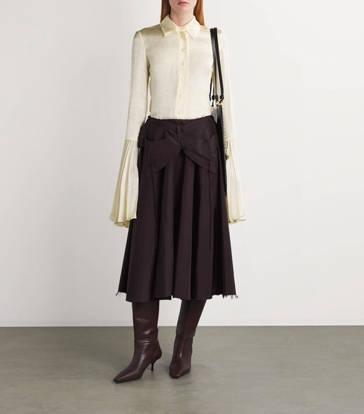 Satin Bell-Sleeve Shirt