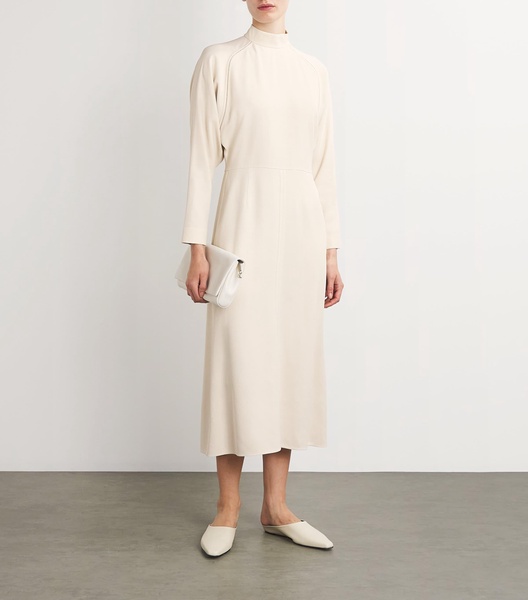 Batwing-Sleeve Midi Dress