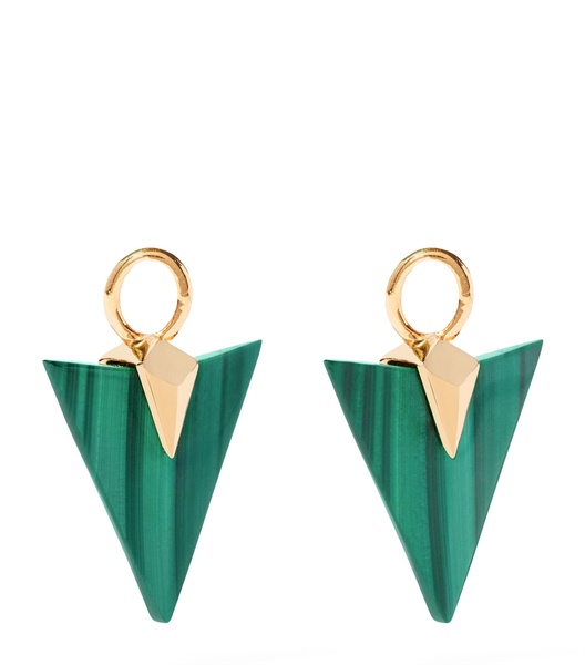 Yellow Gold and Malachite Flight Arrow Earring Drops