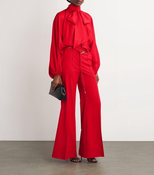 Silk Crush Pussybow Blouse