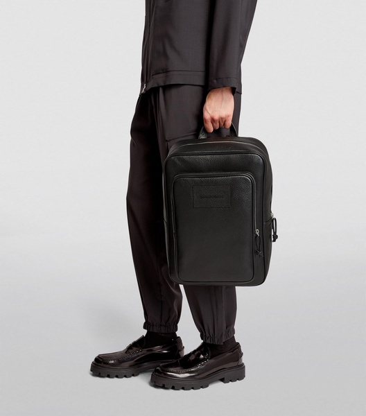 Tumbled-Leather Backpack