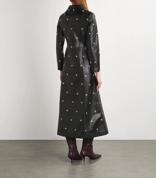 Faux Leather Studded Coat