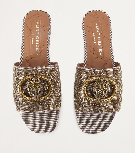 Houndstooth Crystal-Embellished Chelsea Sandals