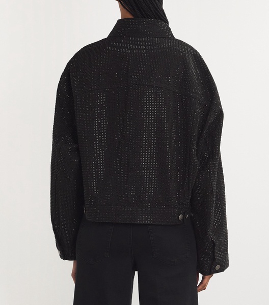 Crystal-Embellished Spencer Denim Jacket