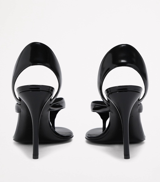 Leather Tong Heeled Sandals 90