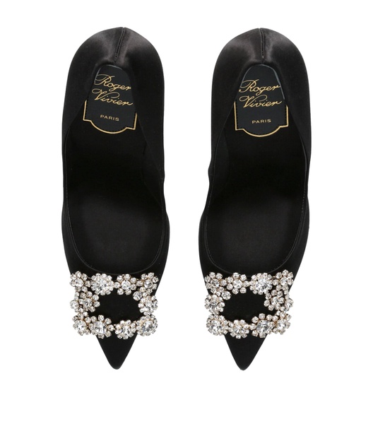 Satin Flower Strass Pumps 100