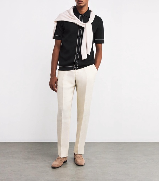 Cotton-Silk Short-Sleeve Shirt