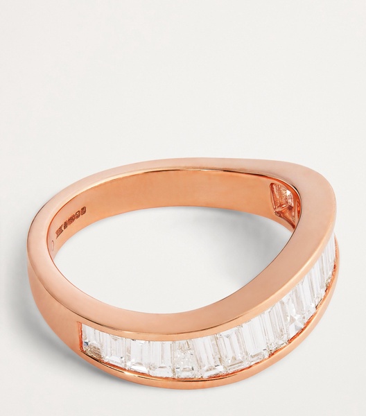 Rose Gold and Diamond Wave Ring