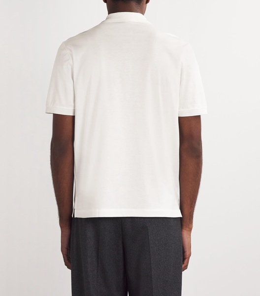 Cotton Zip-Up Polo Shirt