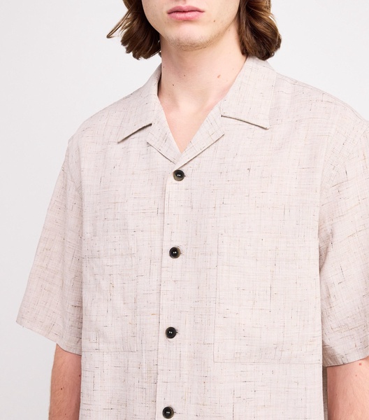 Slubbed Notched Collar Shirt