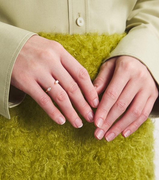 Yellow Gold and Diamond Orbit Ring