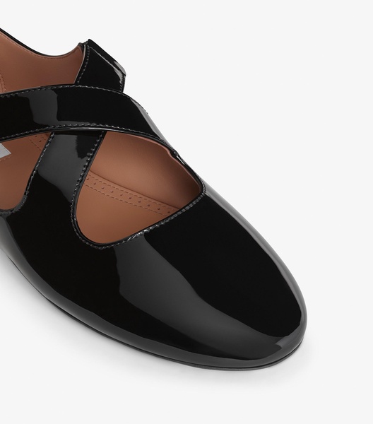 Patent Leather Criss-Cross Ballet Flats