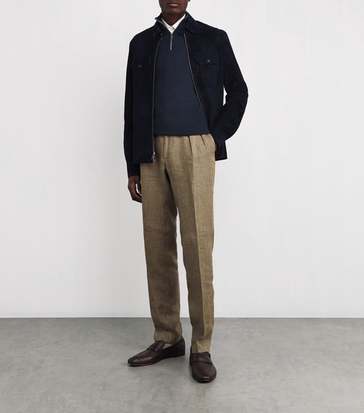 Silk-Cotton Knit Quarter-Zip Sweater