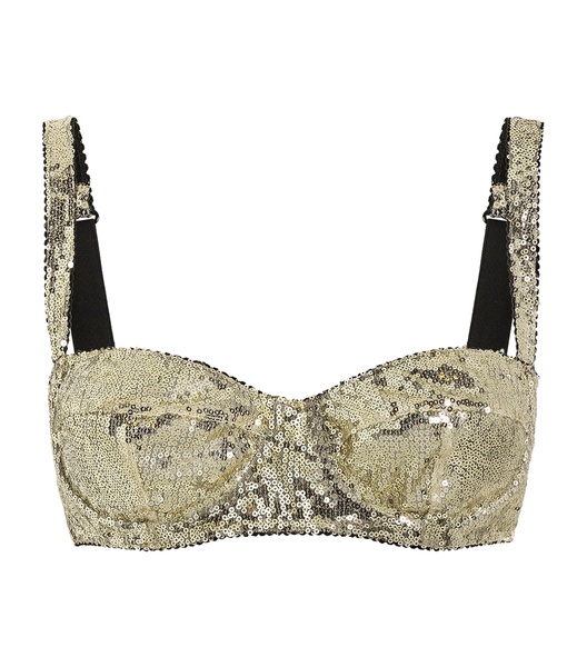 Sequinned Balconette Bra