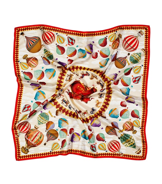 Silk Hot Air Balloon Print Scarf