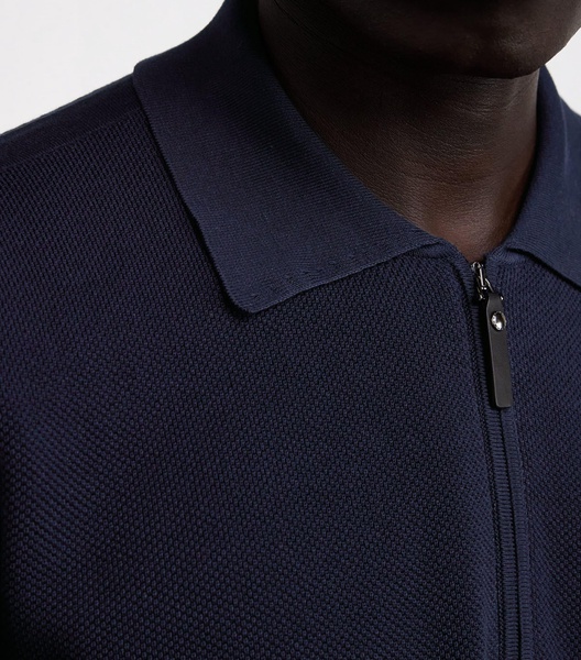 Cotton Zip-Up Polo Shirt