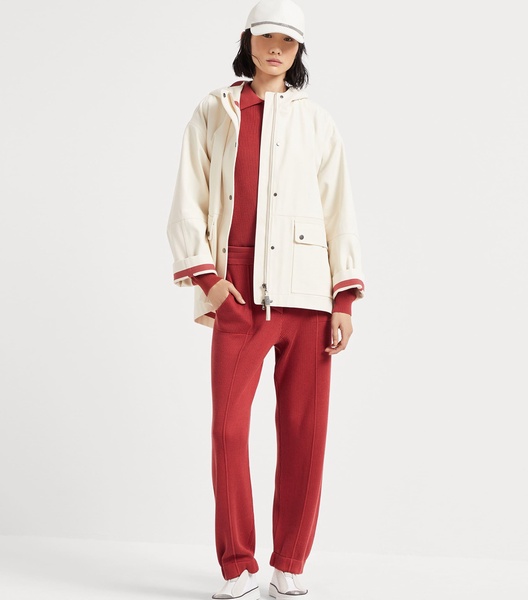 Cotton Canvas Hooded Jacket