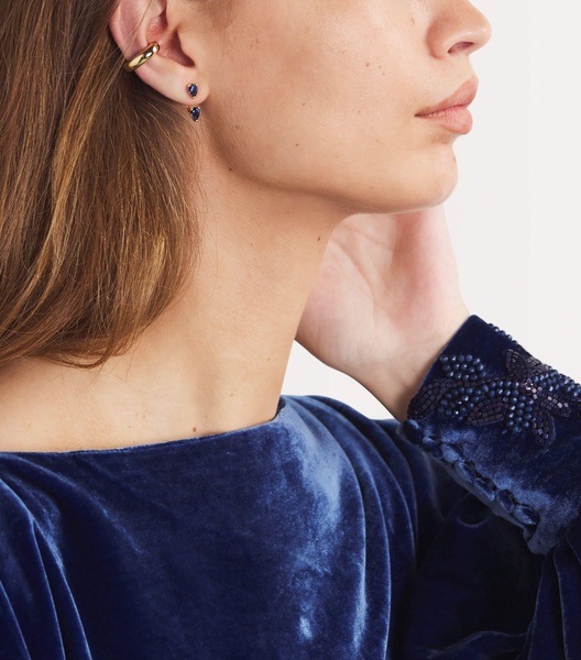Yellow Gold and Sapphire Orbit Necklace