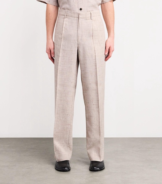 Slubbed Straight Trousers