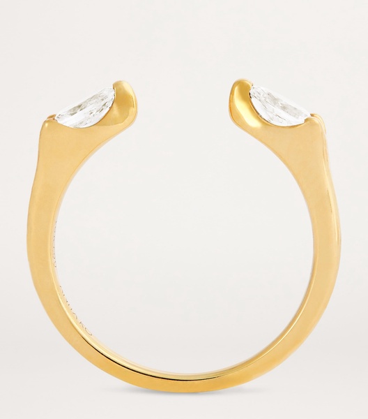 Yellow Gold and Diamond Orbit Ring