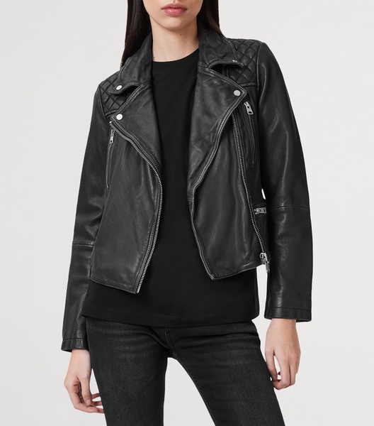 Leather Cargo Biker Jacket